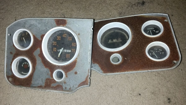 Typical "Before" Condition of a Dash Gauge Panel
